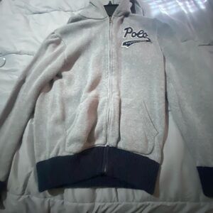 Polo Ralph Lauren Gray Hoodie with Navy Accents